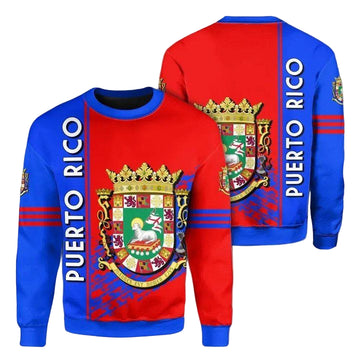 Puerto Rico Coat Of Arms Sweater Quarter Style J7 ? Usalast