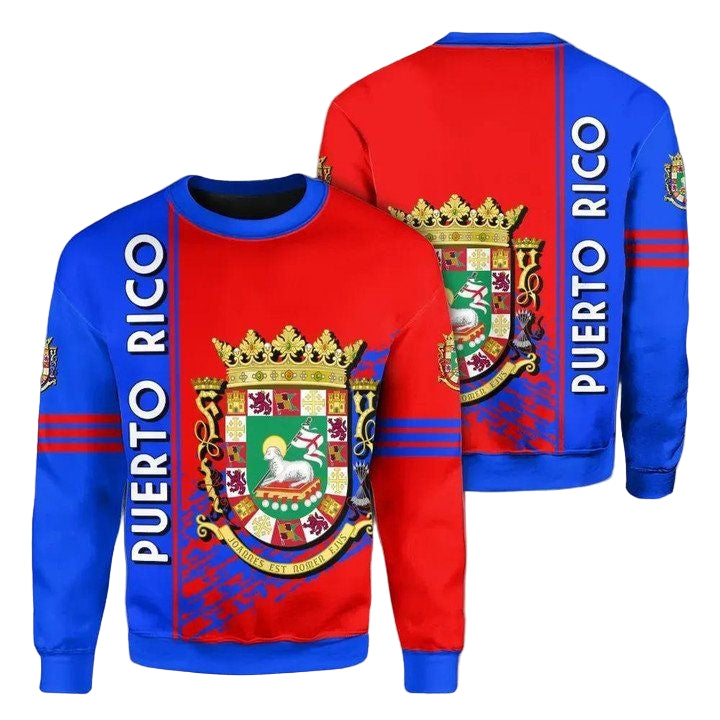 Puerto Rico Coat Of Arms Sweater Quarter Style J7 ? Usalast