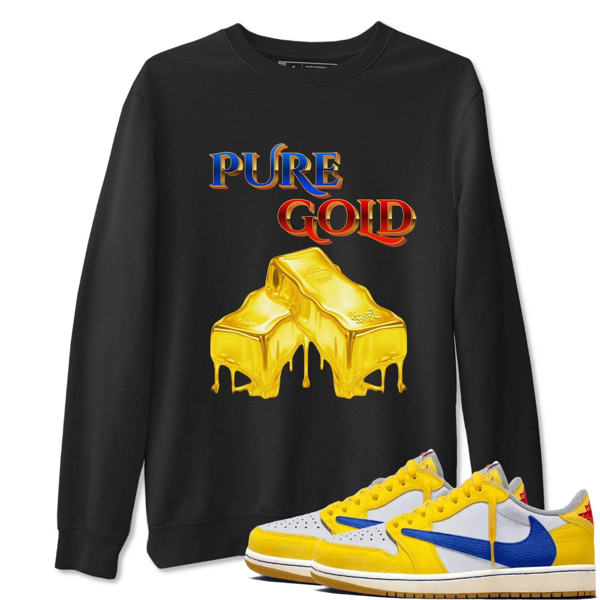 Pure Gold Sneaker Tees - Air Jordan 1 Travis Scott Canary