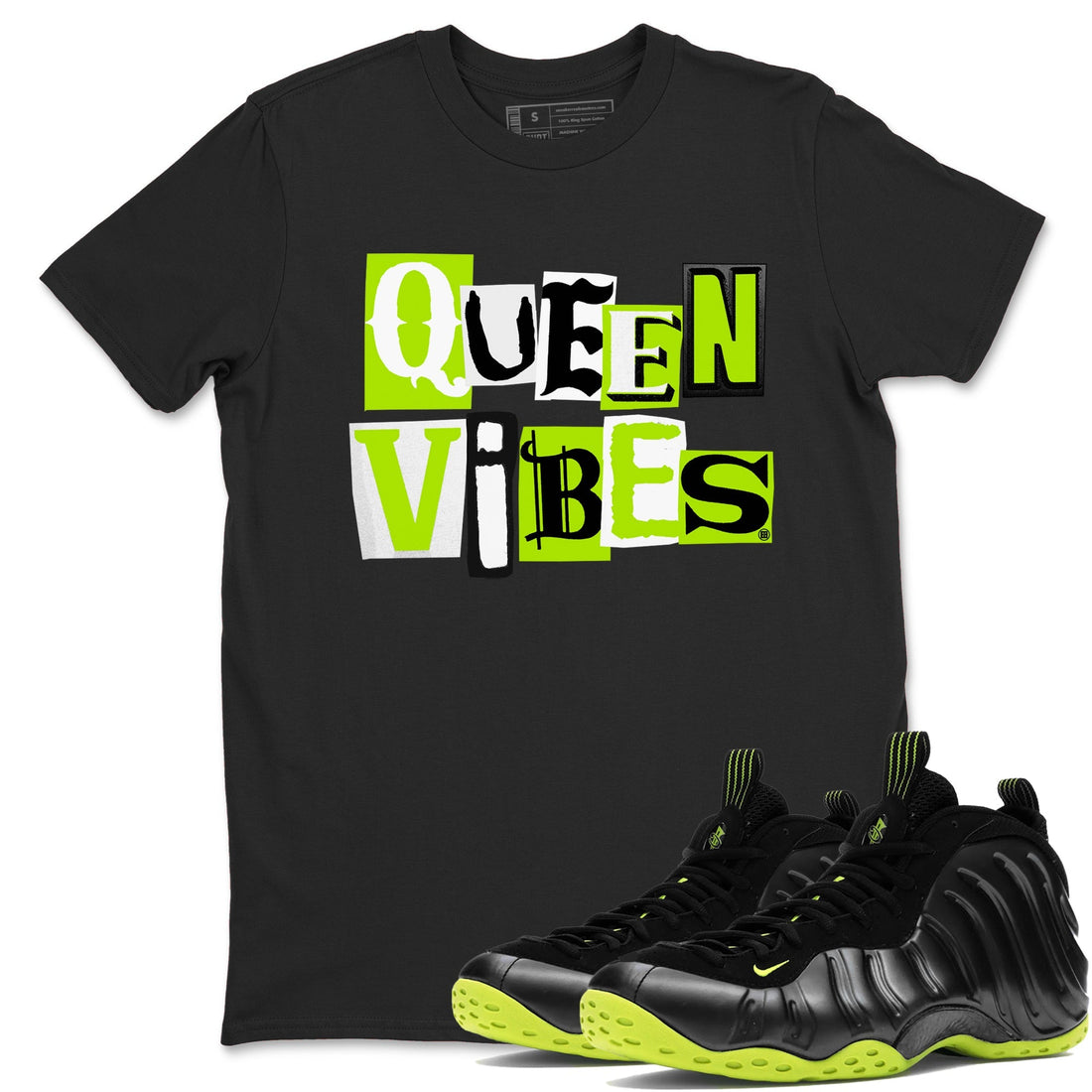 Queen Vibes Sneaker Tees - Air Foamposite One Black Volt