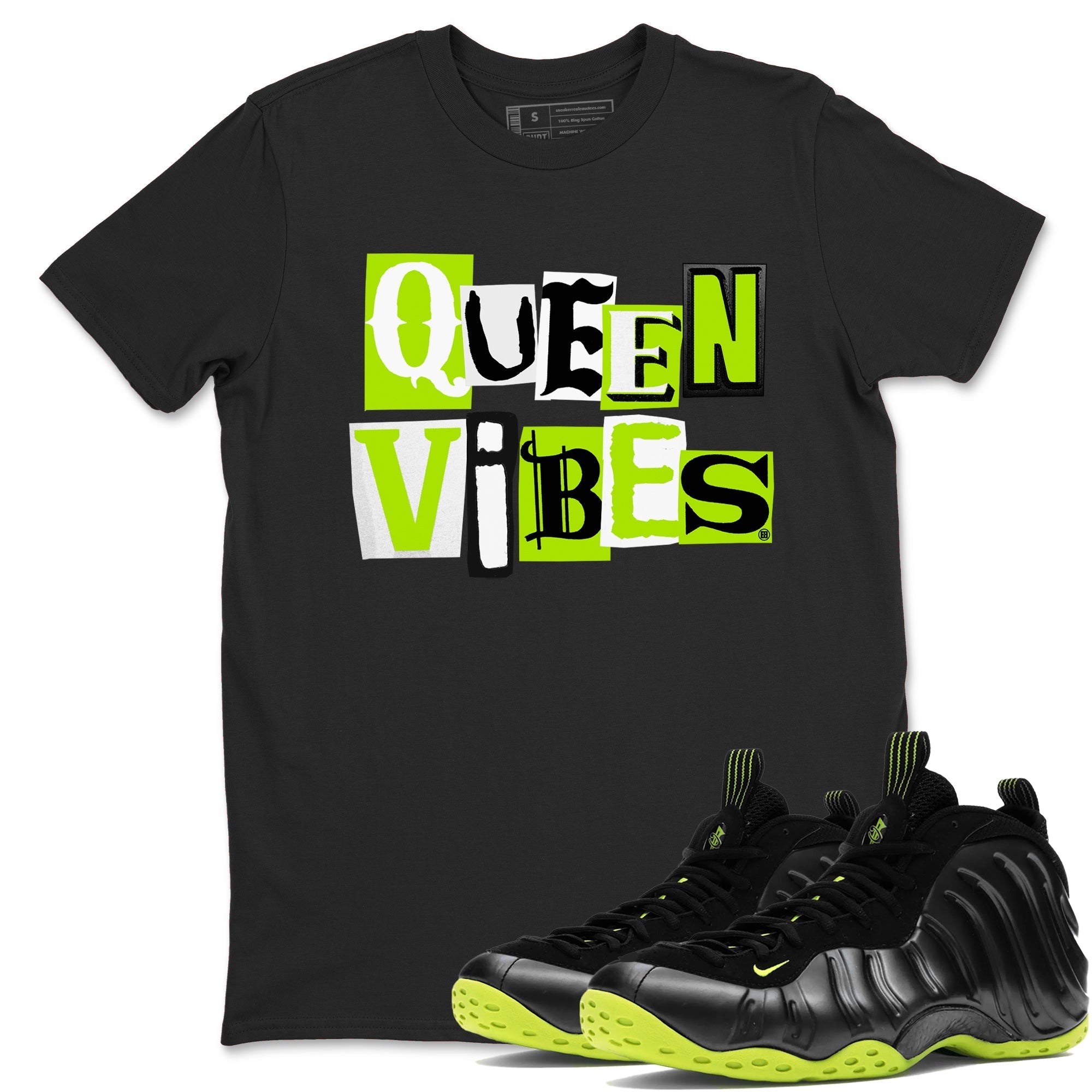 Queen Vibes Sneaker Tees - Air Foamposite One Black Volt