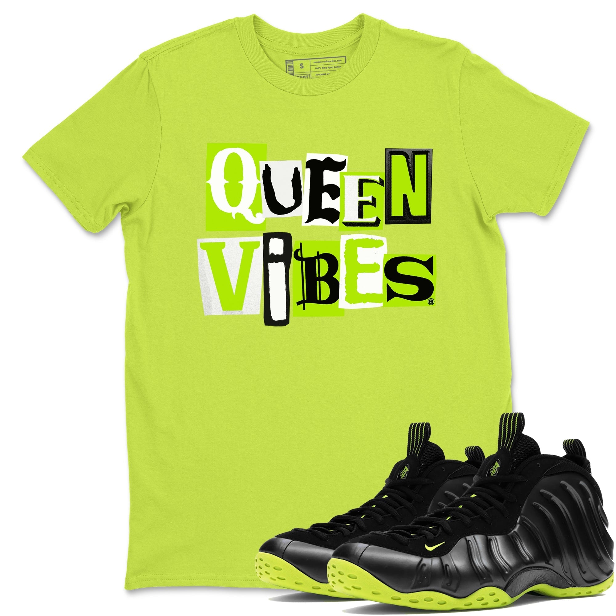 Queen Vibes Sneaker Tees - Air Foamposite One Black Volt