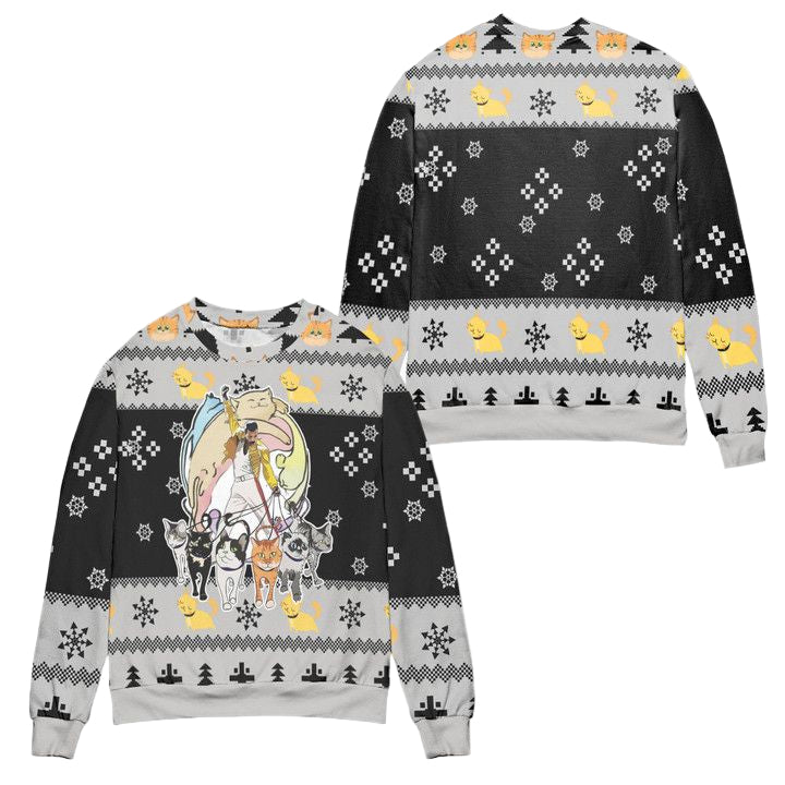 Queens Freddie Mercury Cats Ugly Christmas Sweater ? Usalast