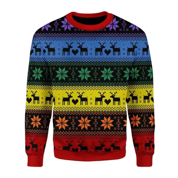 Rainbow Deer LGBT Ugly Christmas Sweater 2022 ? Usalast