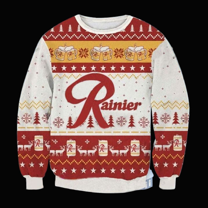 Rainier American Lager Ugly Christmas Sweater 2022 ? Usalast