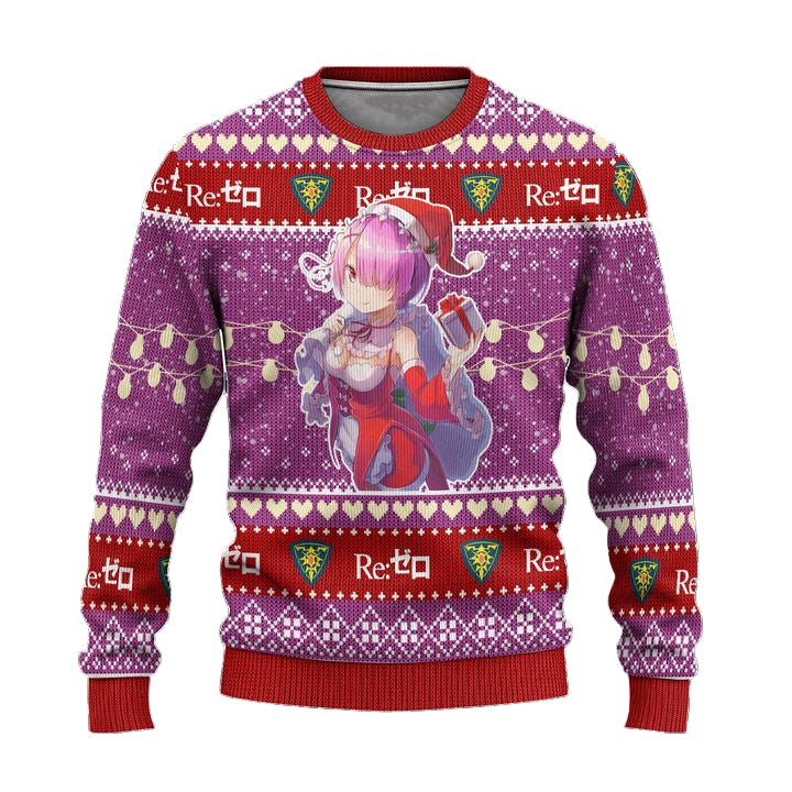Ram Anime Ugly Christmas Sweater Custom Re Zero Xmas Gift ? Usalast