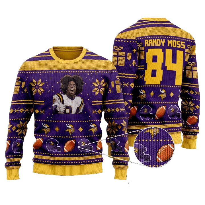 Randy Moss 84 Minnesota Vikings Nfl Christmas Sweater ? Usalast