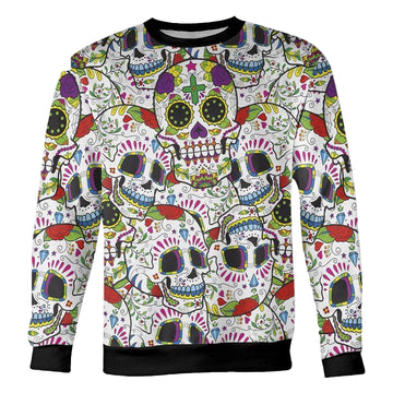 Really Colorful Sugar Skull Sweater ? Usalast