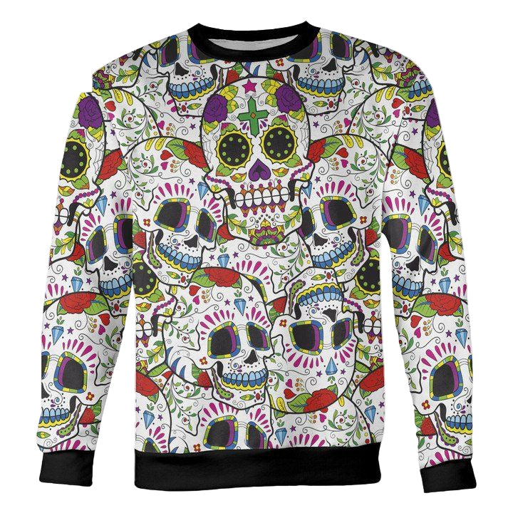 Really Colorful Sugar Skull Sweater ? Usalast