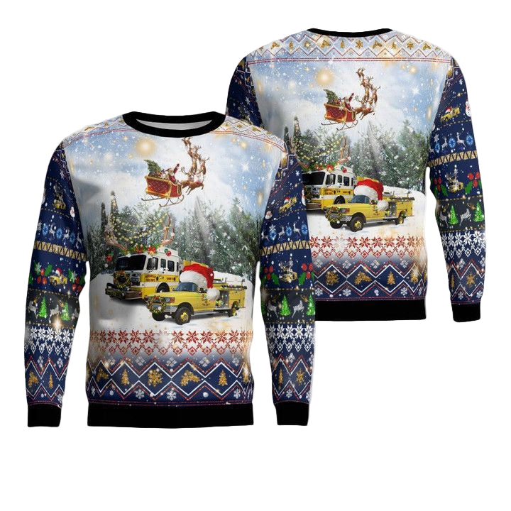 Reedsville Fire Department Reedsville Wisconsin AOP Christmas Sweater ? Usalast