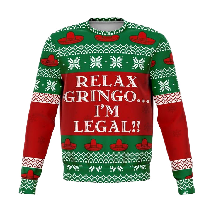 Relax Gringo Funny Meme 2022 Design 3d Ugly Christmas Sweater ? Usalast