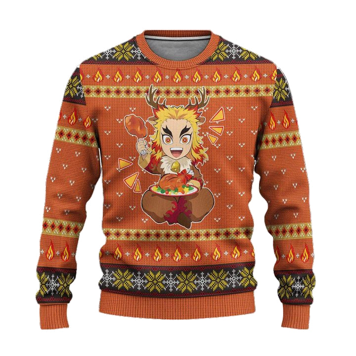 Rengoku Demon Slayer Anime Ugly Christmas Sweater Xmas Gift ? Usalast