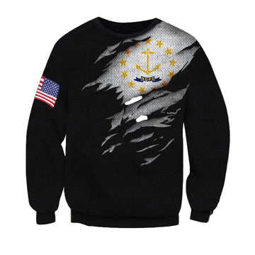 Rhode Island Flag And Us Flag Sweater Rhode Island State Pride Sweater Mens Christmas Gifts ? Usalast