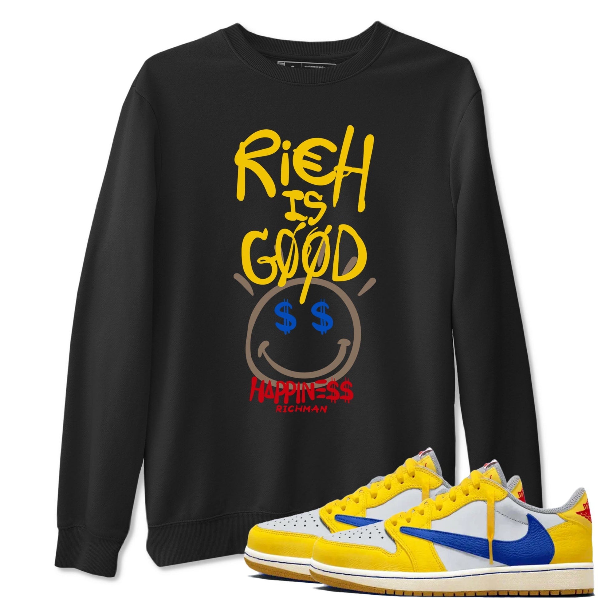 Rich Is Good Sneaker Tees - Air Jordan 1 Travis Scott Canary