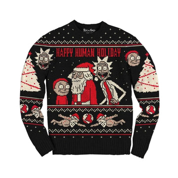Rick And Morty Happy Human Holiday Ugly Sweater Christmas ? Usalast