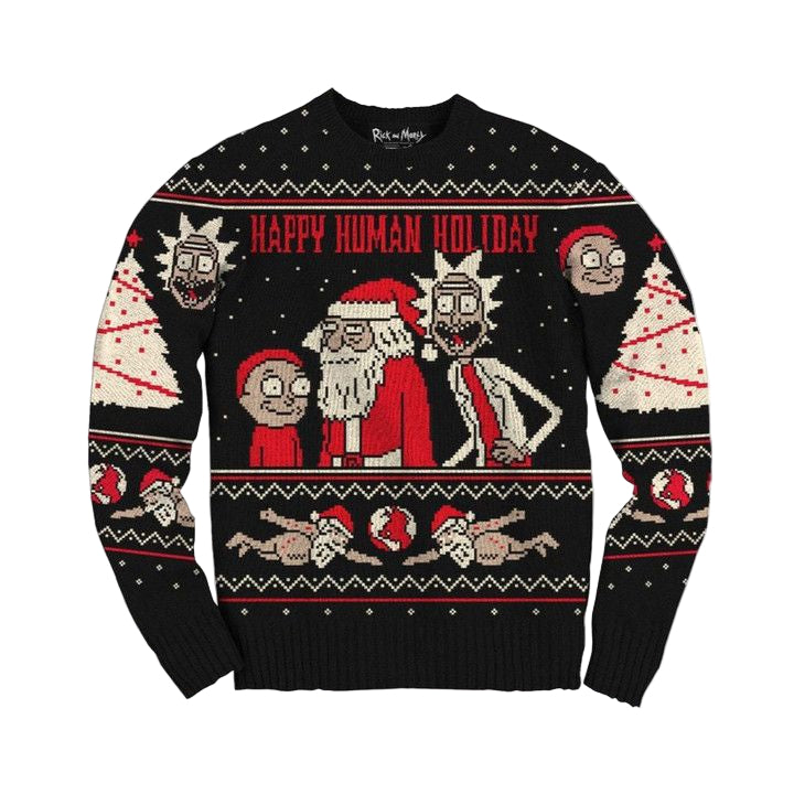 Rick And Morty Happy Human Holiday Ugly Sweater Christmas ? Usalast
