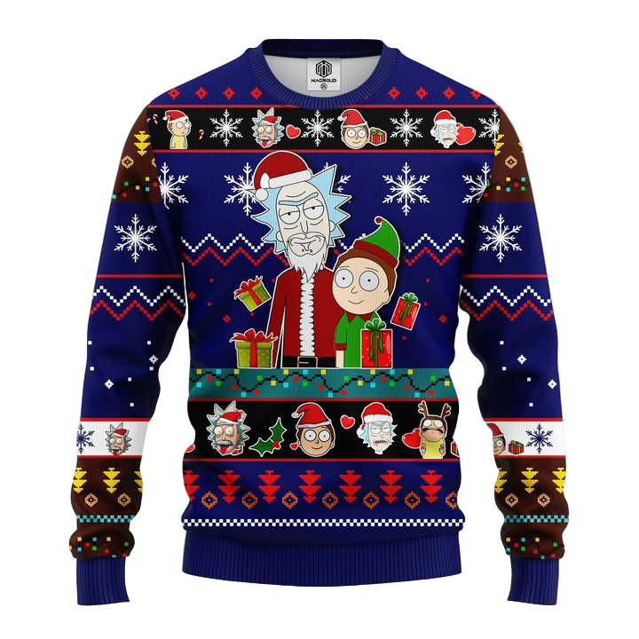 Rick And Morty Noel Ugly Christmas Sweater Blue 1 Amazing Gift Idea Thanksgiving Gift ? Usalast