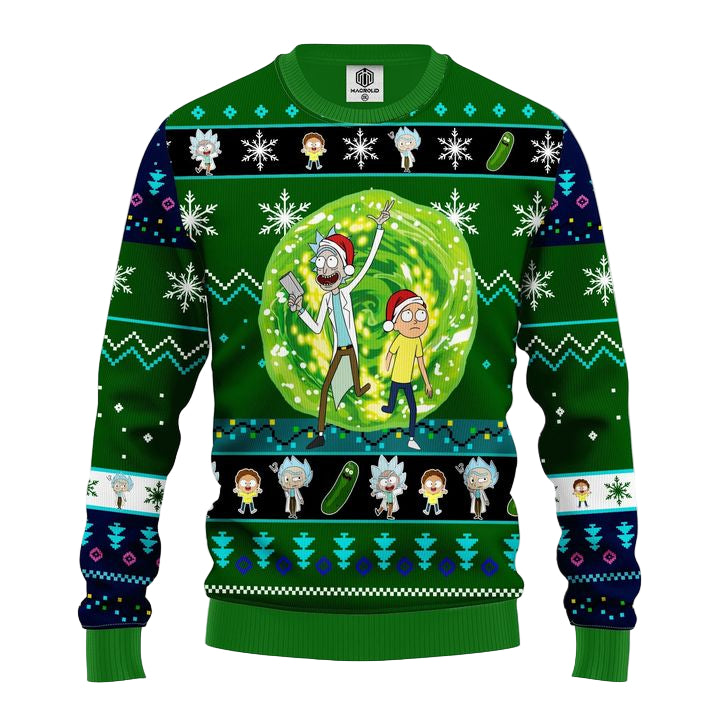 Rick And Morty Ugly Christmas Sweater Green 1 Amazing Gift Idea Thanksgiving Gift ? Usalast