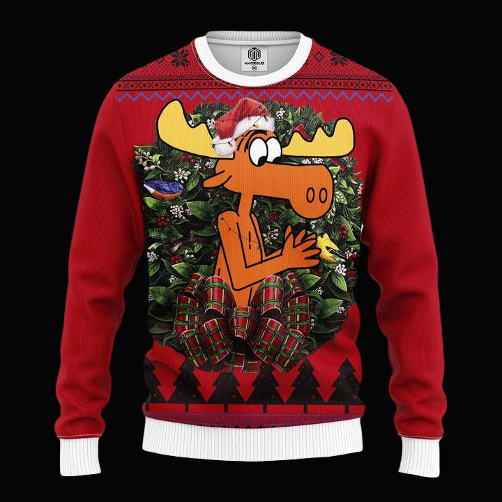 Rocky And Bullwinkle Noel Mc Ugly Christmas Sweater Thanksgiving Gift ? Usalast