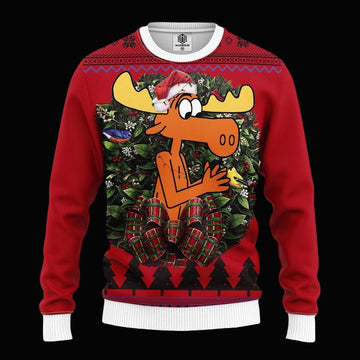 Rocky And Bullwinkle Noel Mc Ugly Christmas Sweater Thanksgiving Gift ? Usalast