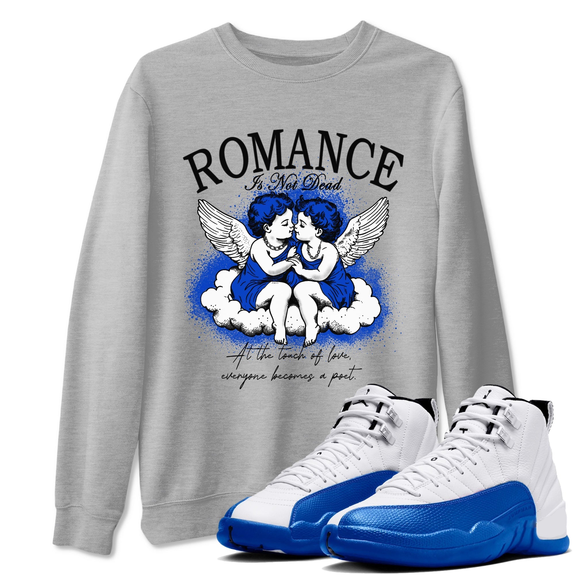 Romance Is Not Dead Sneaker Tees - Air Jordan 12 Blueberry