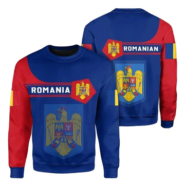 Romania Coat Of Arms Sweater Simple Style J78 ? Usalast