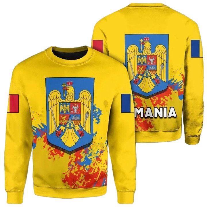Romania Coat Of Arms Sweater Spaint Style J8W ? Usalast