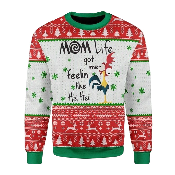 Rooster Mom Life Got Me Feelin Like Hei Hei Ugly Christmas Sweater 2022 ? Usalast