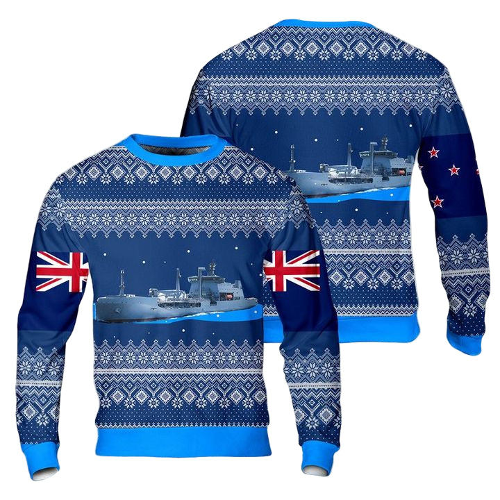 Royal New Zealand Navy RNZN HMNZS Aotearoa A11 Ugly Christmas Sweater 3D ? Usalast