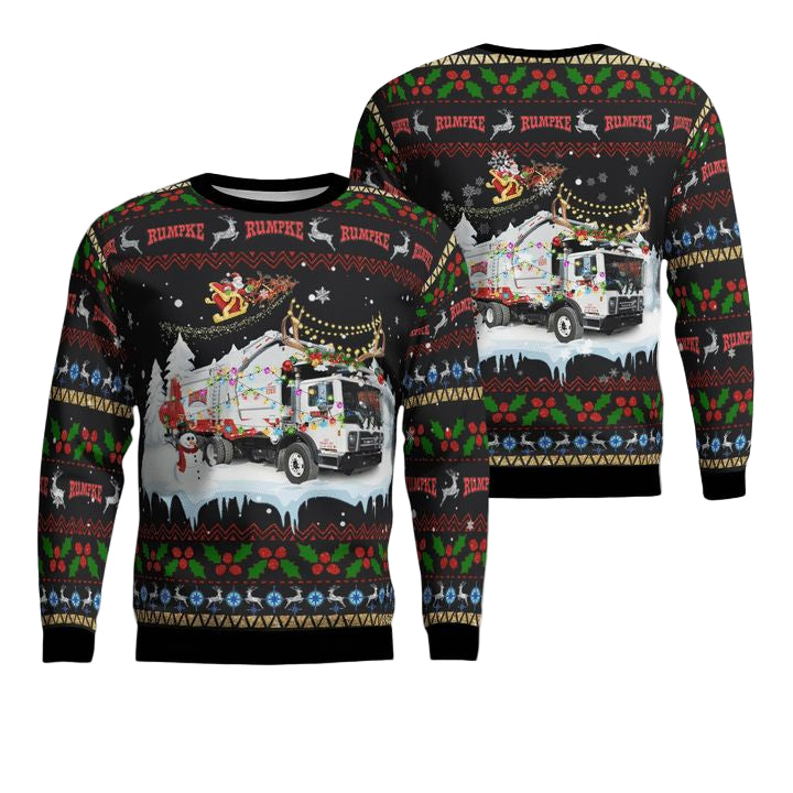 Rumpke Waste Recycling Christmas AOP Sweater ? Usalast