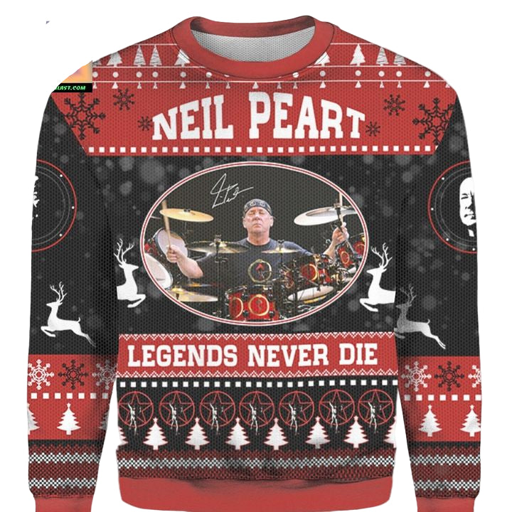 Rush Rock Neil Peart Drummer Legend Never Die Ugly Christmas 3D Sweater ? Usalast