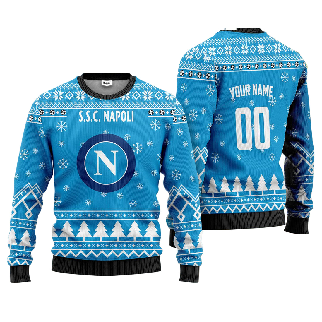 S.S.C Napoli Personalized Ugly Christmas Sweater Blue Version ? Usalast