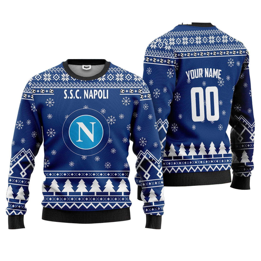 S.S.C Napoli Personalized Ugly Christmas Sweater Navy Version ? Usalast