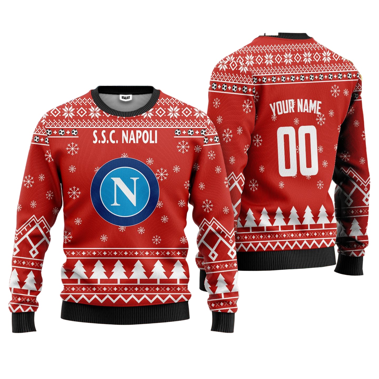 S.S.C Napoli Personalized Ugly Christmas Sweater Red Version ? Usalast