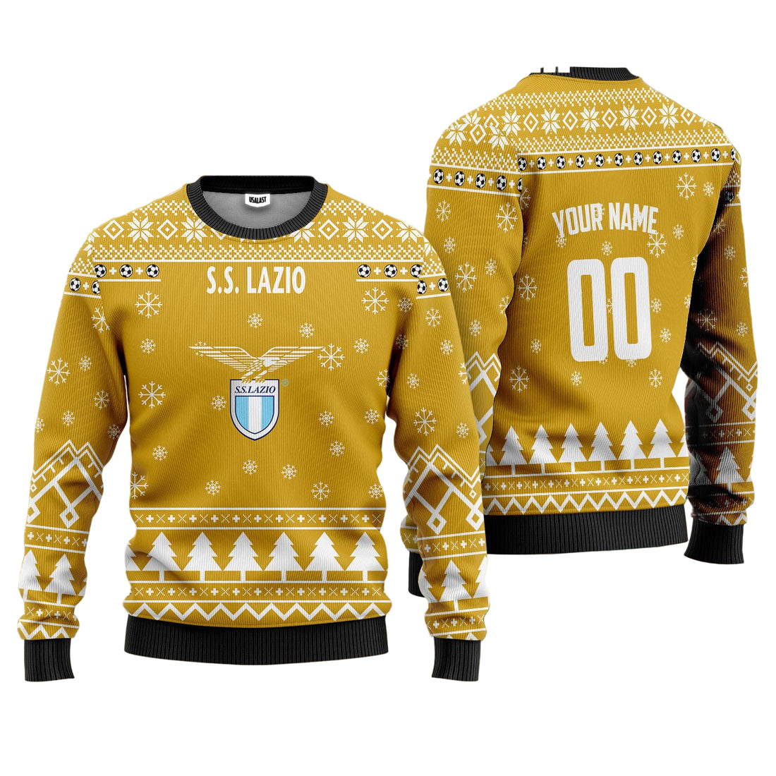 S.S. Lazio Personalized Ugly Christmas Sweater Gold Version ? Usalast