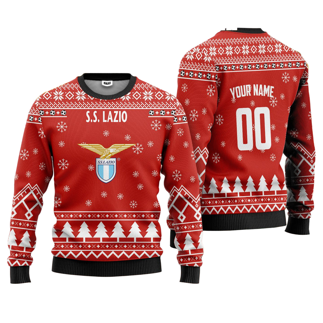 S.S. Lazio Personalized Ugly Christmas Sweater Red Version ? Usalast