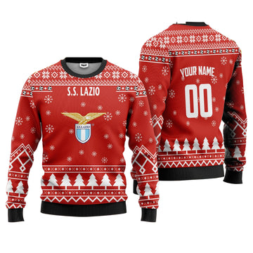 S.S. Lazio Personalized Ugly Christmas Sweater Red Version ? Usalast