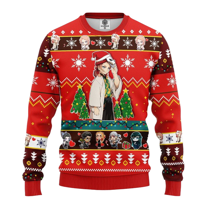 Sabito Demon Slayer Anime Ugly Christmas Sweater Red 1- Amazing Gift Idea Thanksgiving Gift ? Usalast