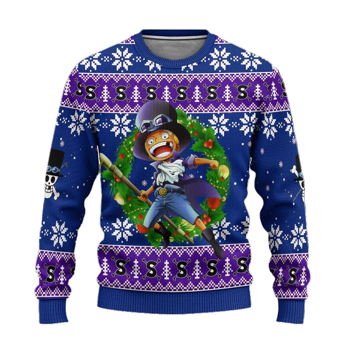 Sabo One Piece Anime Ugly Christmas Sweater Xmas Gift ? Usalast