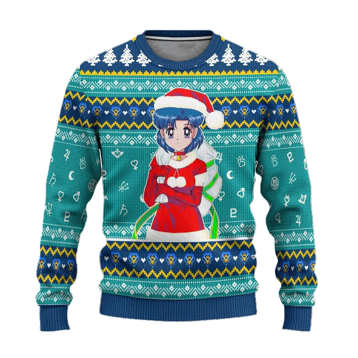 Sailor Mercury Ugly Christmas Sweater Sailor Moon Anime Xmas Gift ? Usalast