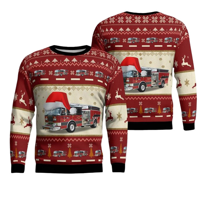Salisbury North Carolina Locke Fire Department Christmas Sweater 3D ? Usalast