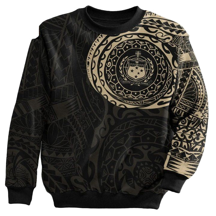 Samoa In My Heart Polynesian Sweater Knitted Long-Sleeved Sweater A7 ? Usalast