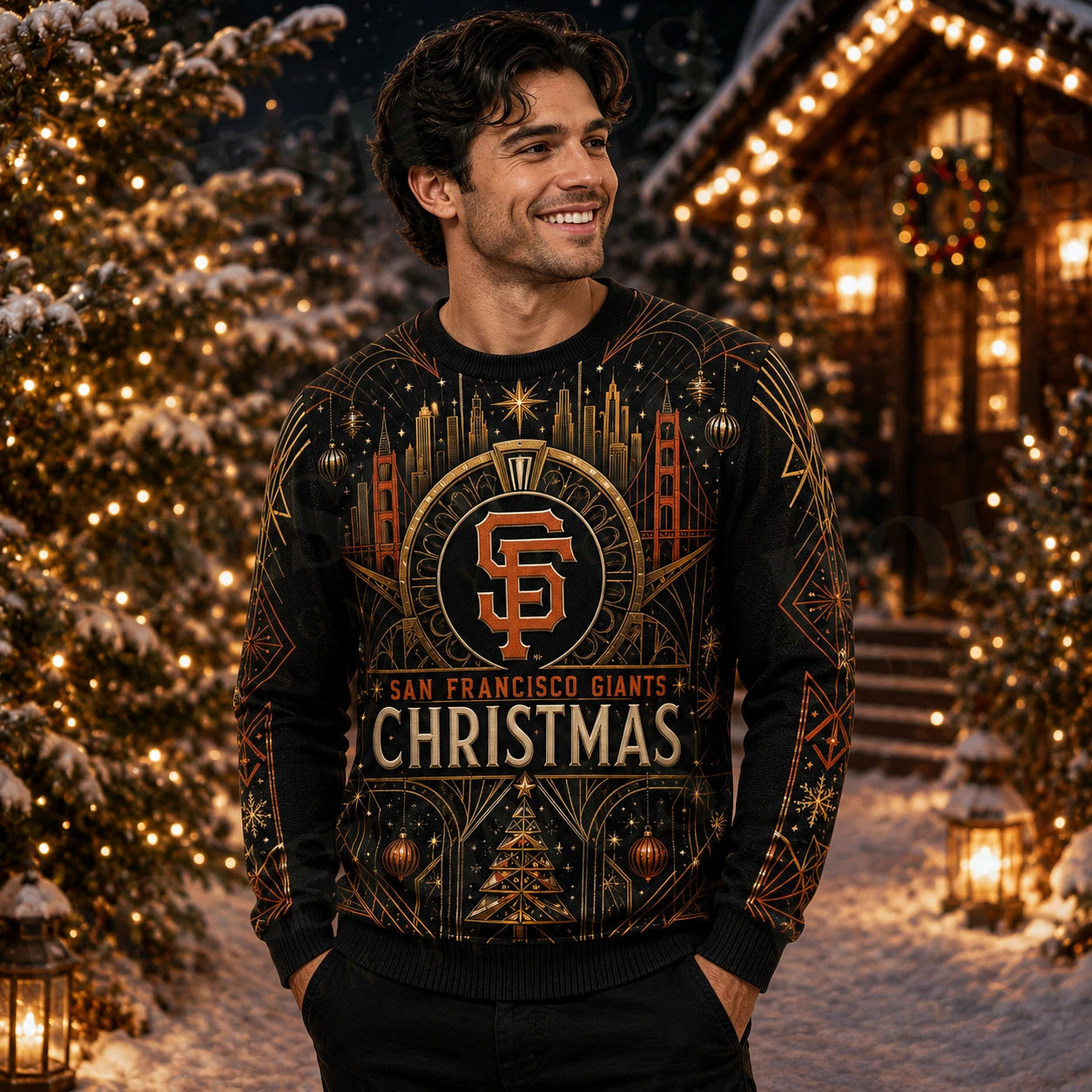 Custom Name And Number San Francisco Giants Christmas 2026 Ugly Sweater