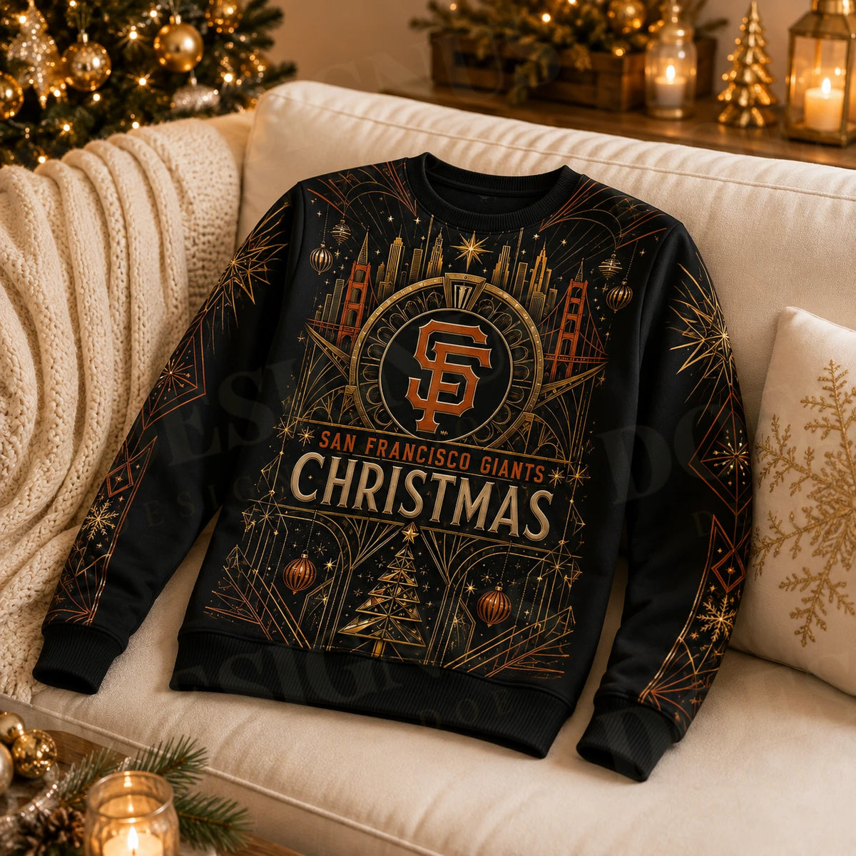 Custom Name And Number San Francisco Giants Christmas 2026 Ugly Sweater