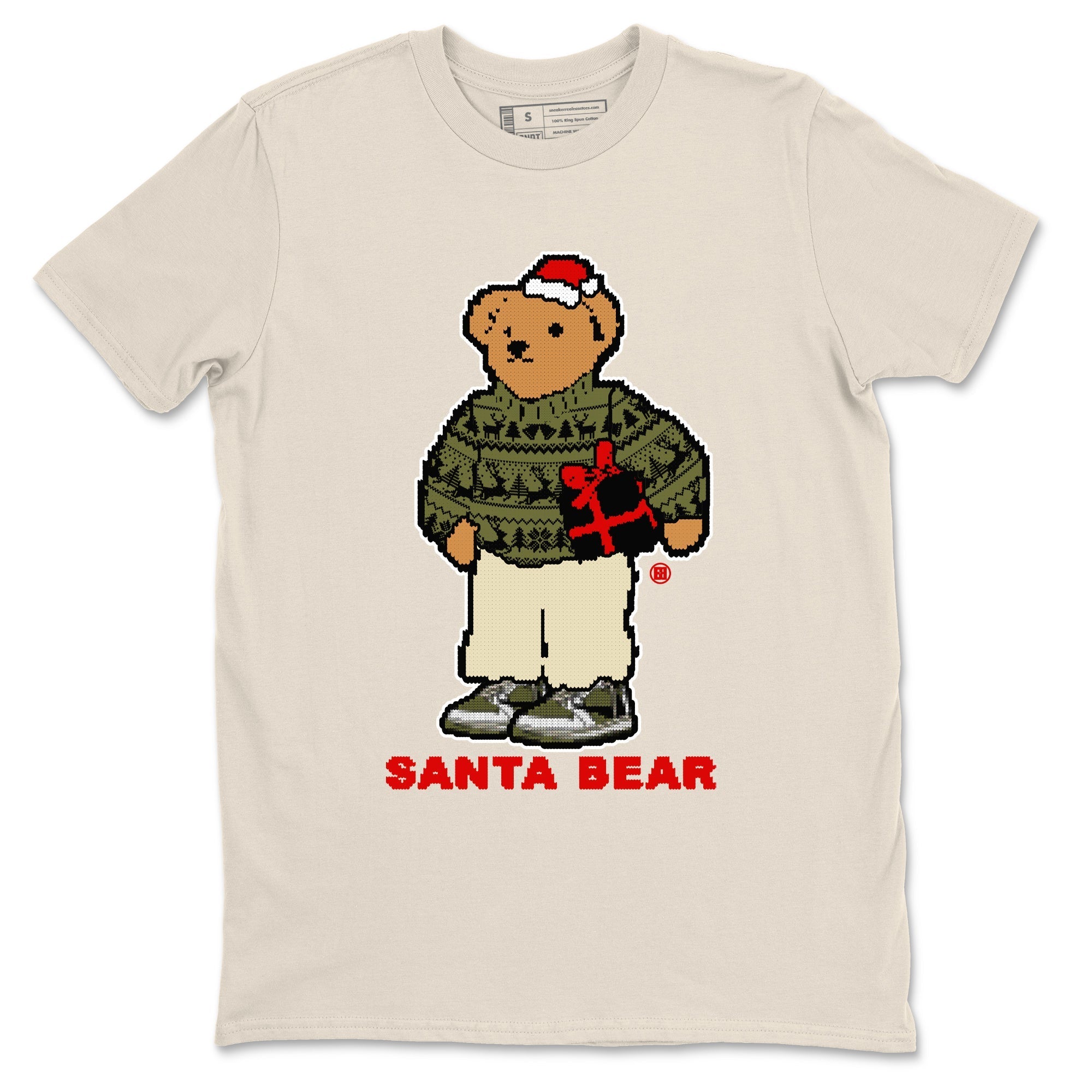 Santa Bear Sneaker Tees - Air Jordan 1 Travis Scott Medium Olive