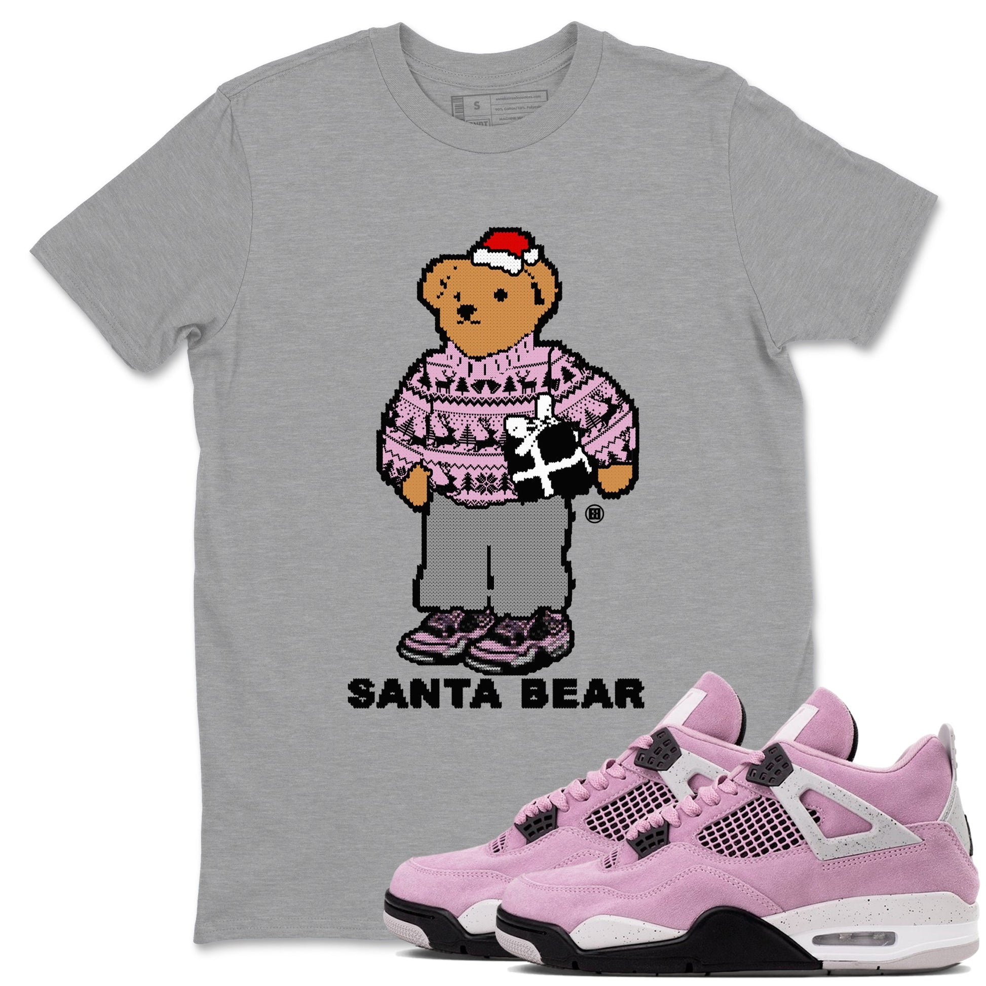 Santa Bear Sneaker Tees - Air Jordan 4 Orchid