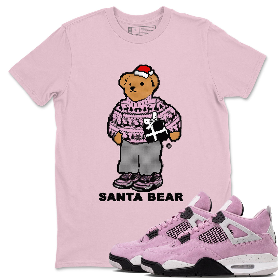 Santa Bear Sneaker Tees - Air Jordan 4 Orchid