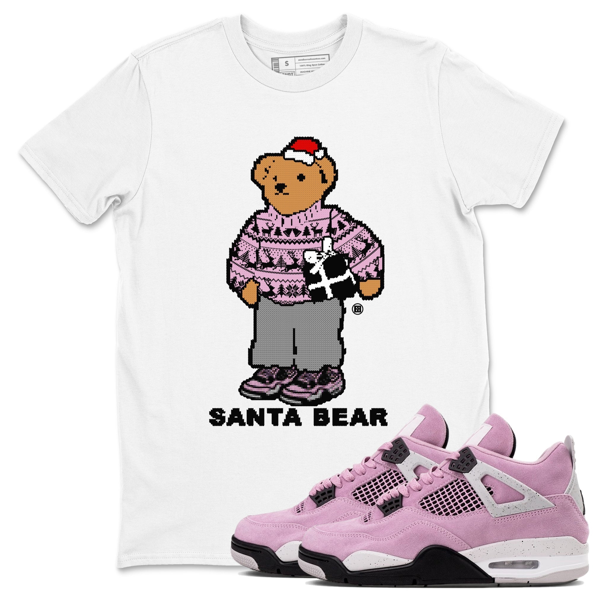 Santa Bear Sneaker Tees - Air Jordan 4 Orchid