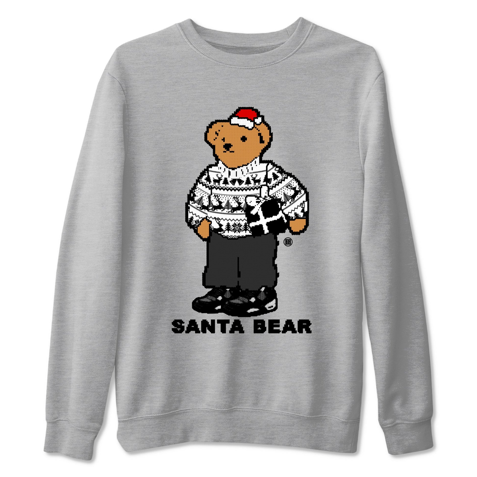 Santa Bear Sneaker Tees - Air Jordan 4 White Thunder