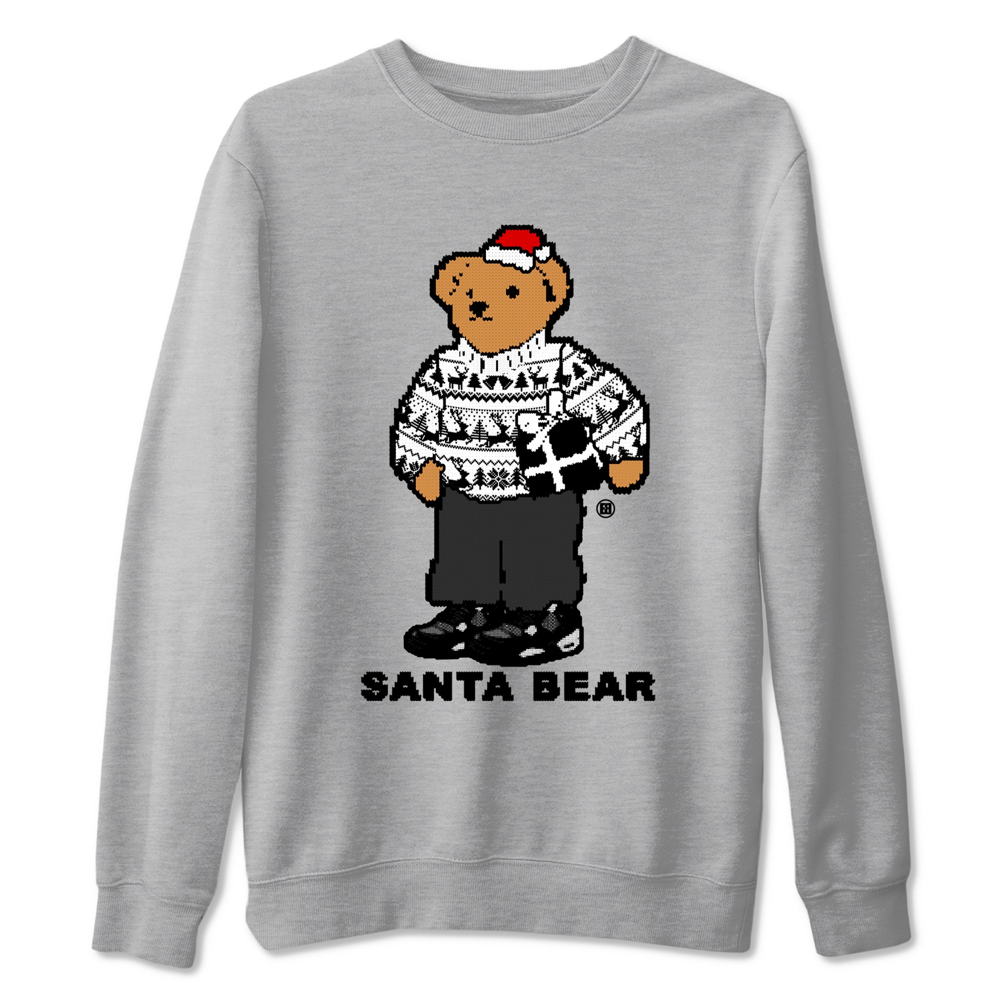 Santa Bear Sneaker Tees - Air Jordan 4 White Thunder